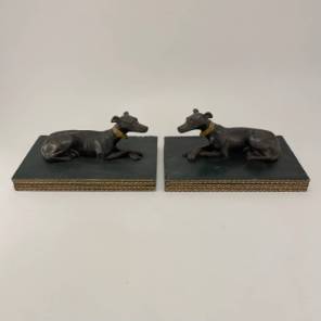 A Pair of French Bronze Bookends c1900